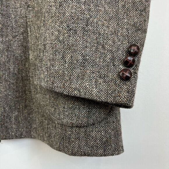 Vintage Oakton Men’s 46R Pure Virgin Wool Classic Grey Suit Jacket Sports Coat - Picture 11 of 12